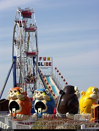 Photo by McMaggie | Virginia Beach  ferris wheel, slide, monkeys, amusement park, Virginia Beach, Virginia
